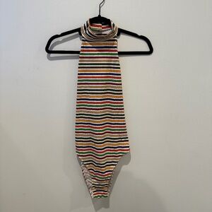 Urban Outfitters Rainbow High Neck Bodysuit